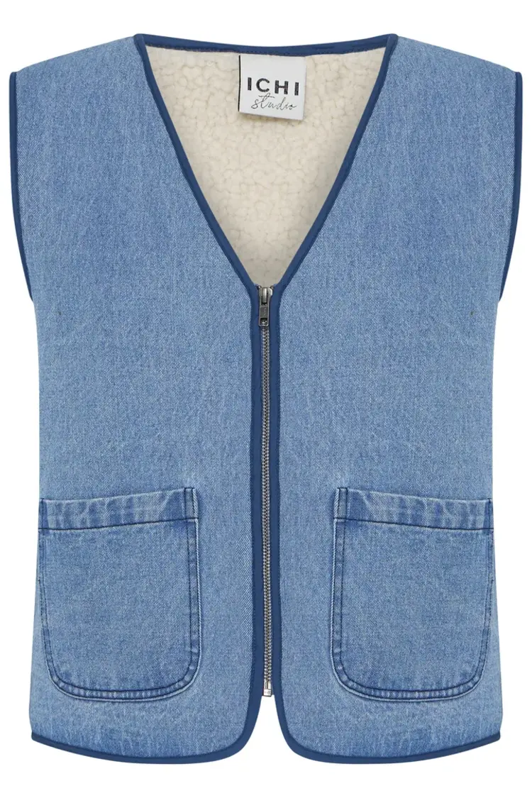 ICHI VESTE SANS MANCHES - BLUE DENIM