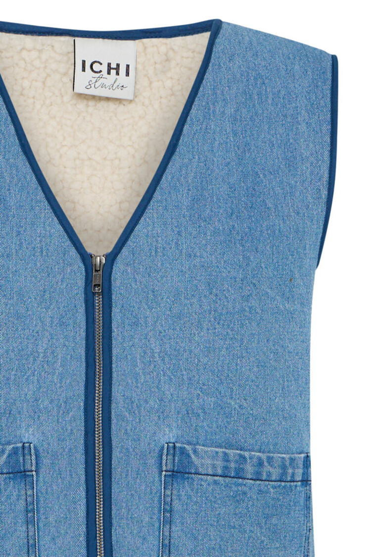 ICHI VESTE SANS MANCHES - BLUE DENIM