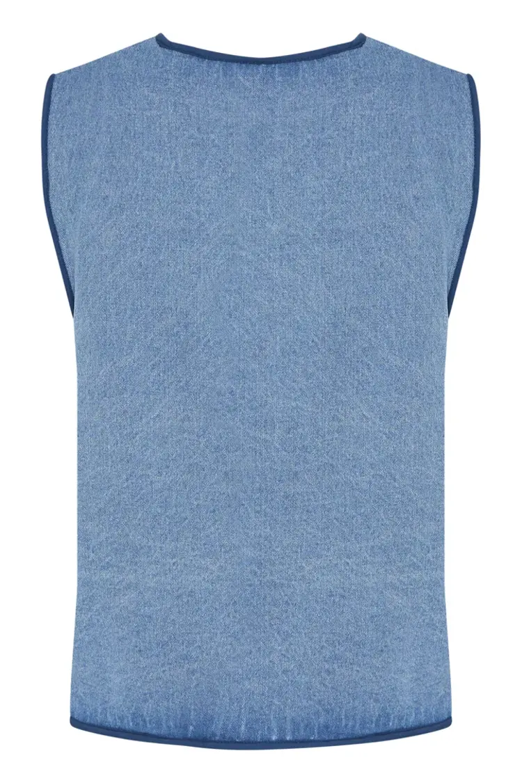 ICHI VESTE SANS MANCHES - BLUE DENIM