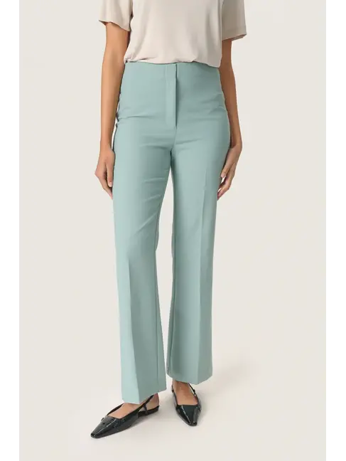 SOAKED IN LUXURY PANTALON CORINNE - BLEU/ARGENT