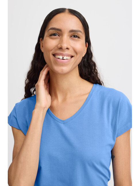 B.YOUNG T-SHIRT PAMILA V-NECK - RIVERSIDE