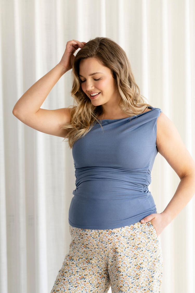 ROSE MATERNITÉ CAMISOLE SASHA - MER BLEUE