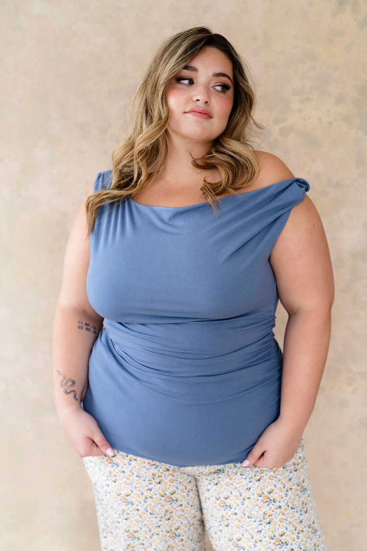 ROSE MATERNITÉ CAMISOLE SASHA - MER BLEUE