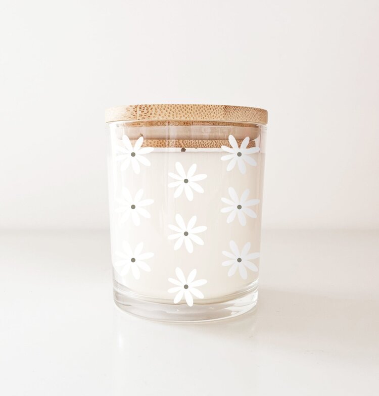 MÕMY BOUGIE 8 OZ MANGUE PAPAYE - FLEURS GIVRÉES