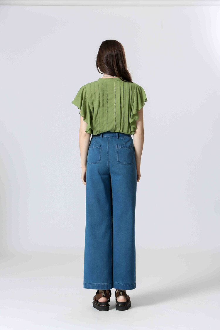 THE KORNER BLOUSE PLIS - VERT