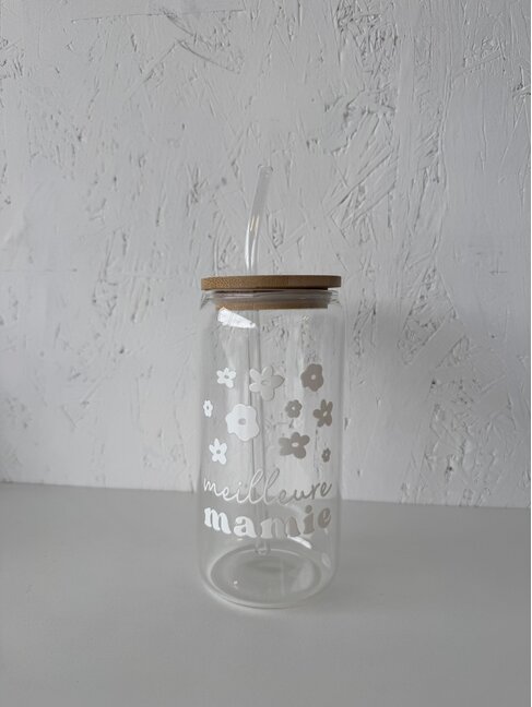 MÕMY VERRE BOHO MEILLEURE MAMIE - FLEURS BLANCHES