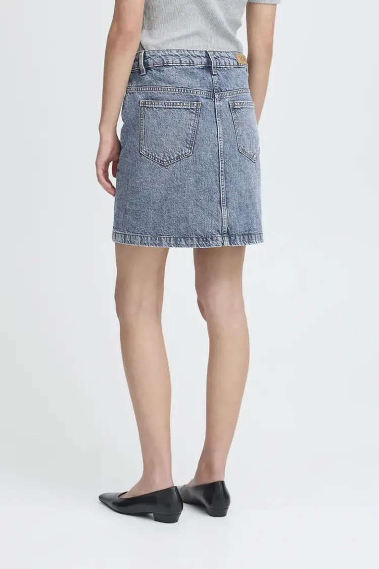 ICHI JUPE DENIM HAVENY - MEDIUM BLUE STONE WASHED
