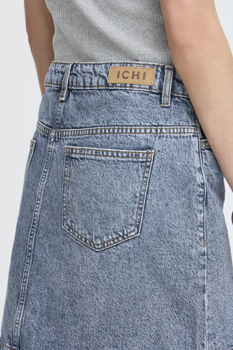 ICHI JUPE DENIM HAVENY - MEDIUM BLUE STONE WASHED