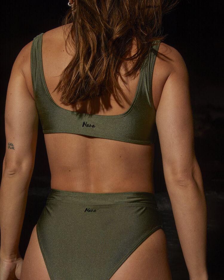 NANA THE BRAND HAUT DE BIKINI GENEVIEVE BRILLANT - VERT KHAKI