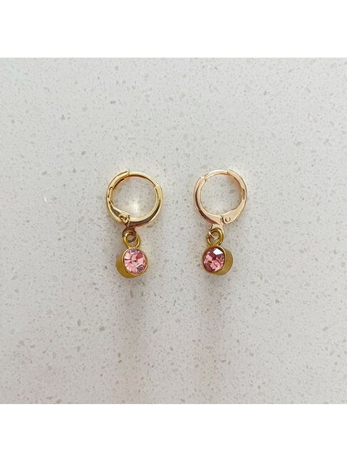 LA PENDERIE BOUCLE D'OREILLES - POINT SCINTILLANT ROSE