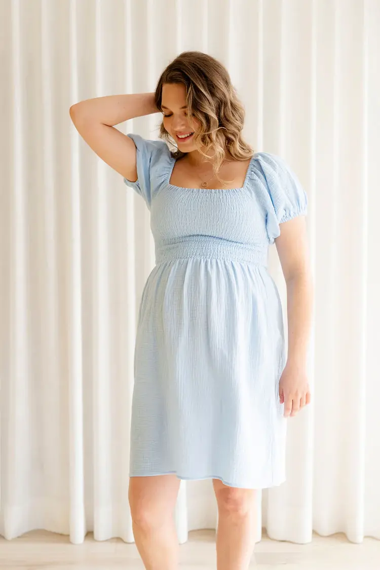 ROSE MATERNITÉ ROBE JASMINA - BABY BLUE