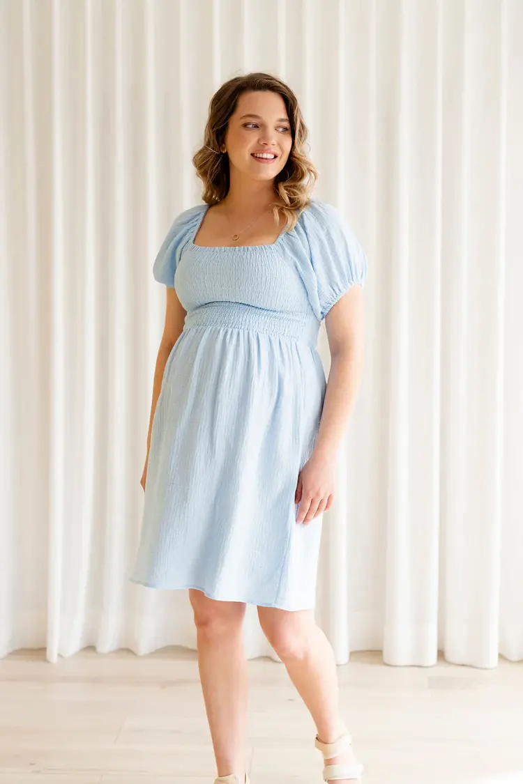 ROSE MATERNITÉ ROBE JASMINA - BABY BLUE