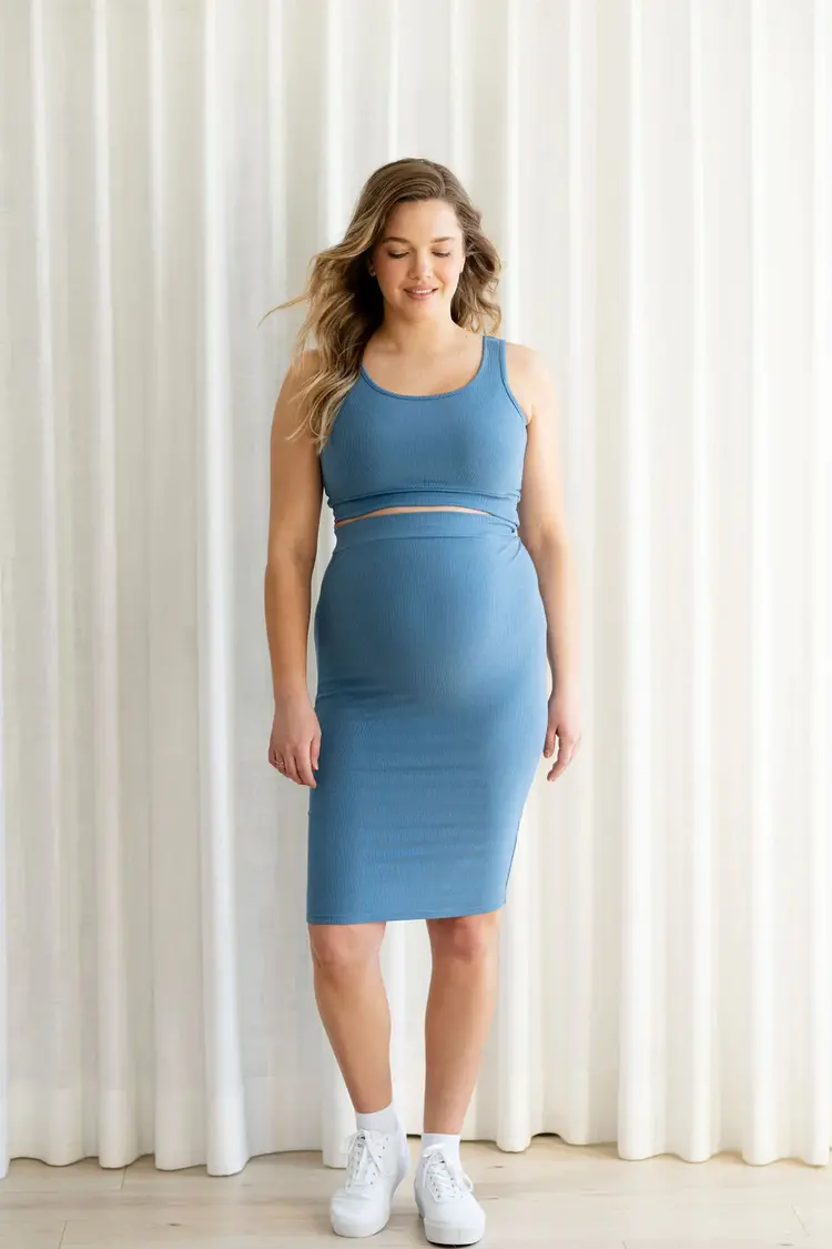 ROSE MATERNITÉ JUPE ANDRÉA - BLEU DAISY