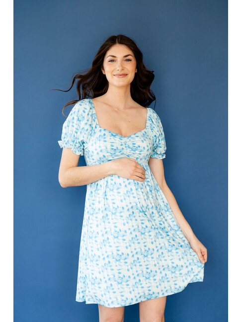 ROSE MATERNITÉ ROBE FIGJI - VAGUE CÉLESTE