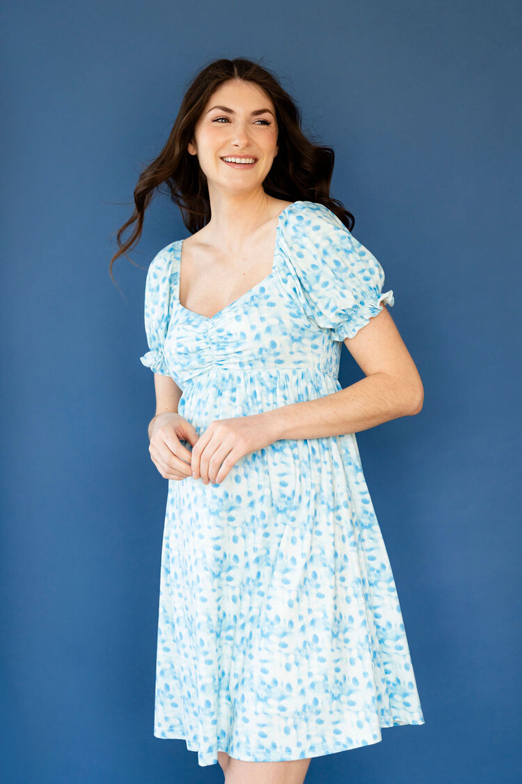 ROSE MATERNITÉ ROBE FIGJI - VAGUE CÉLESTE