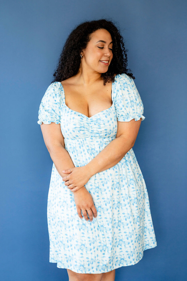 ROSE MATERNITÉ ROBE FIGJI - VAGUE CÉLESTE