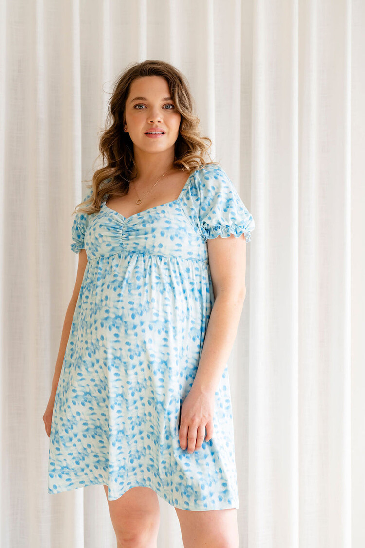ROSE MATERNITÉ ROBE FIGJI - VAGUE CÉLESTE