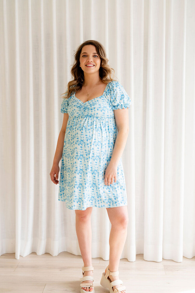 ROSE MATERNITÉ ROBE FIGJI - VAGUE CÉLESTE