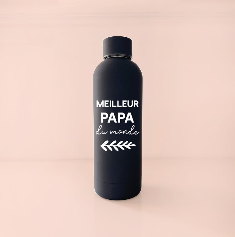 MÕMY BOUTEILLE 17OZ - MEILLEUR PAPA DU MONDE ( NOIR )