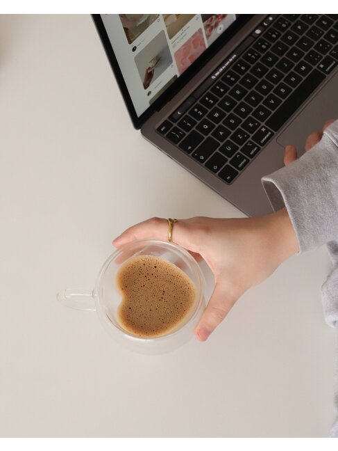 MOI D'ABORD TASSE EN VERRE - FORME DE COEUR