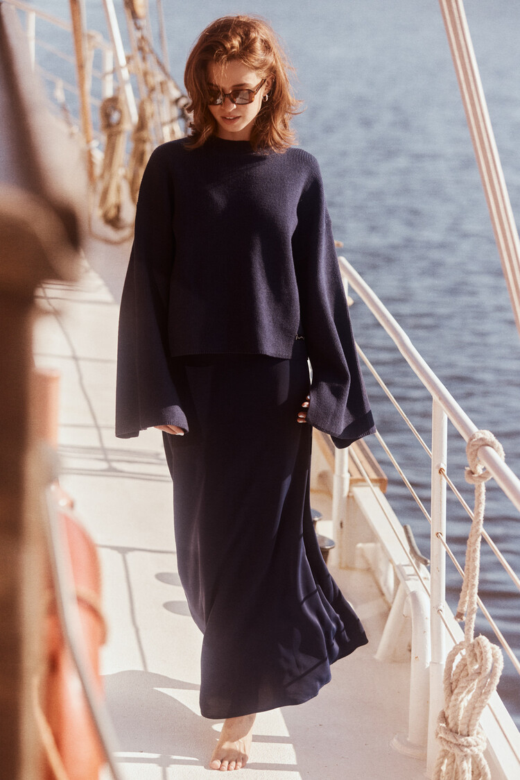 GIRL CRUSH TRICOT MUSE KNIT - MARINE