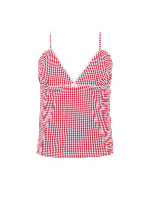 GIRL CRUSH CAMISOLE TRIANGLE VICHY - ROUGE CERISE