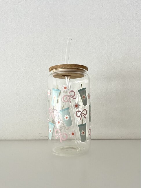 LA PENDERIE VERRE EN BAMBOU - COFFEE LOVER FLEURI