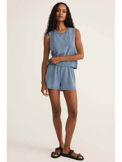 Z SUPPLY SHORT SCOUT JERSEY DENIM - MEDIUM INDIGO