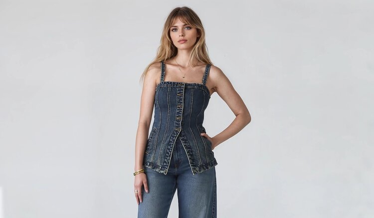 LEVI'S CORSET BUSTIER - DENIM