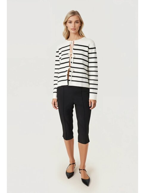 SOAKED IN LUXURY CARDIGAN HAVEN - LIGNÉ NOIR / BLANC