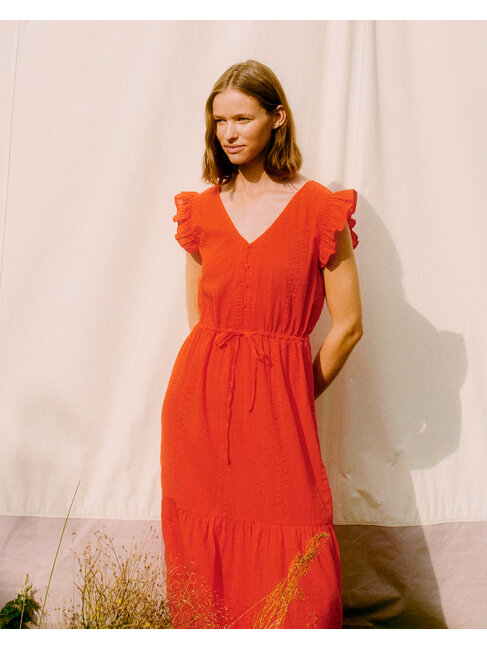 B.YOUNG MIDI DRESS LANIE - FLAME SCARLET