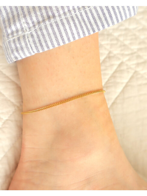 Charlotte Boutique & Bijoux CHAÎNE DE CHEVILLE JADE - OR