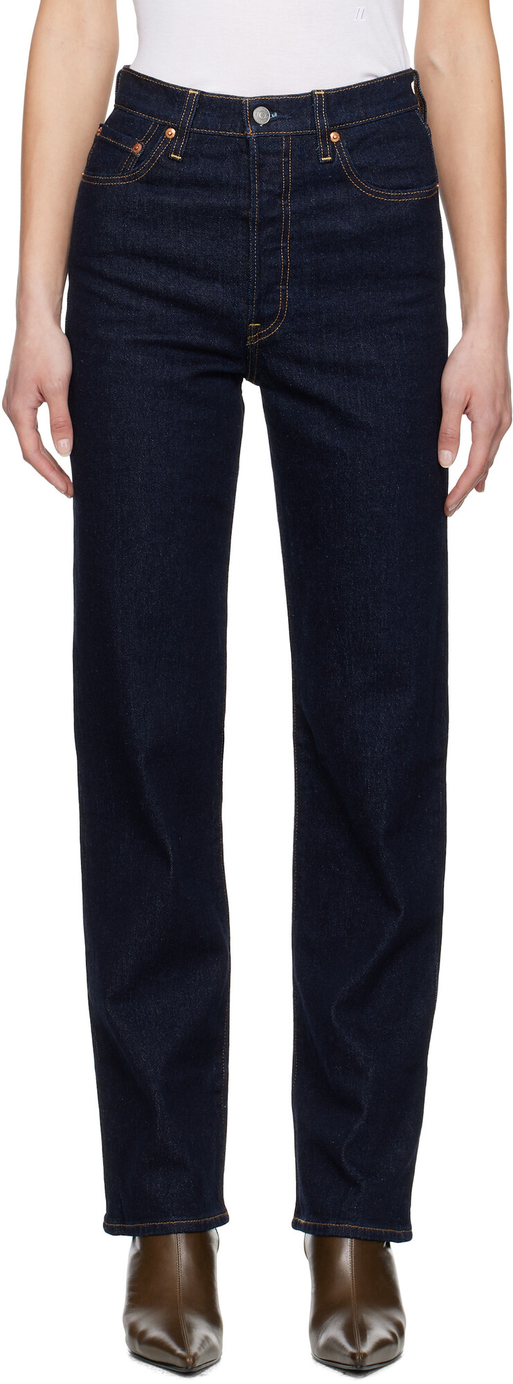 LEVI'S JEANS RIBCAGE DROIT - BLEU MARIN