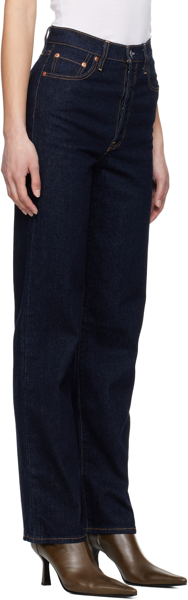 LEVI'S JEANS RIBCAGE DROIT - BLEU MARIN