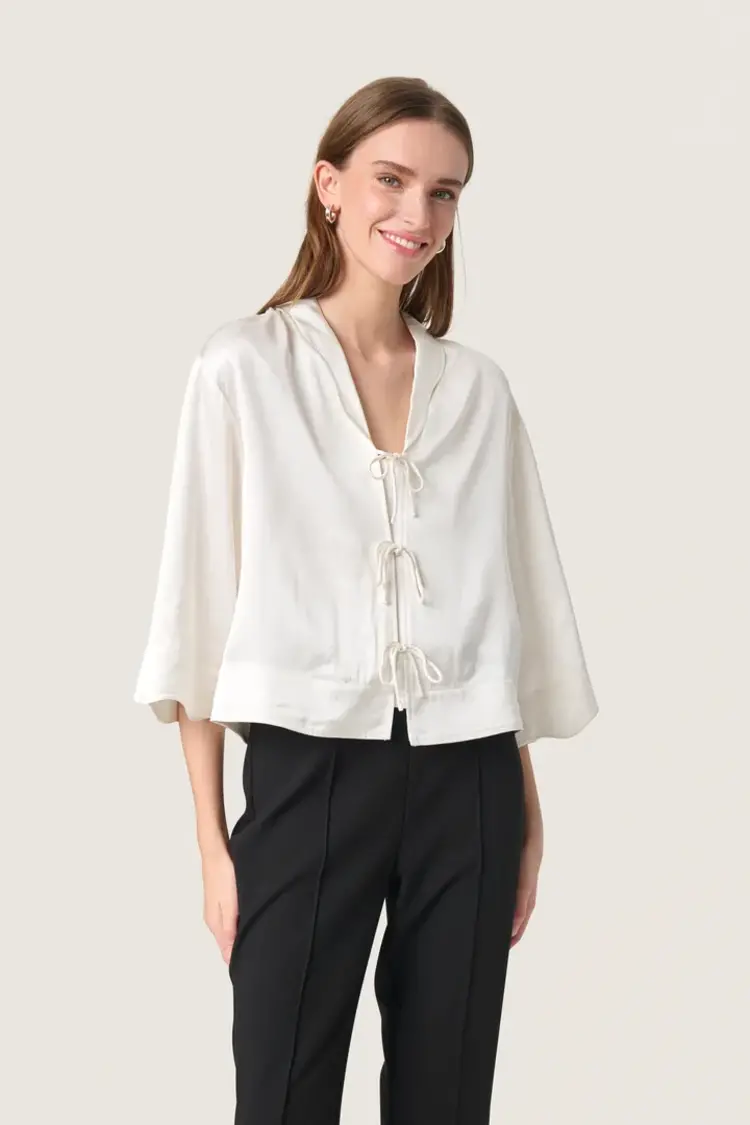 SOAKED IN LUXURY BLOUSE ELIA - WHISPER WHITE