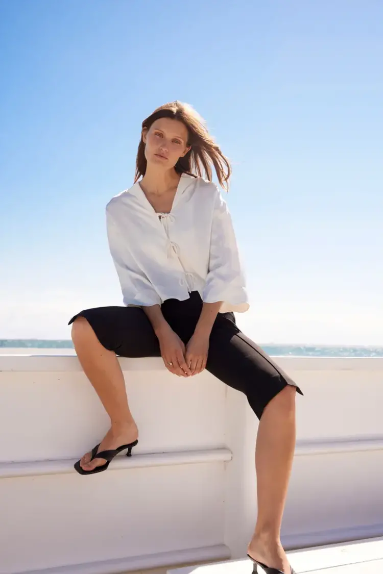 SOAKED IN LUXURY BLOUSE ELIA - WHISPER WHITE