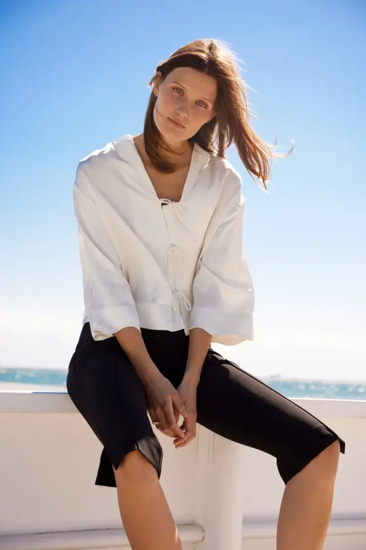 SOAKED IN LUXURY BLOUSE ELIA - WHISPER WHITE