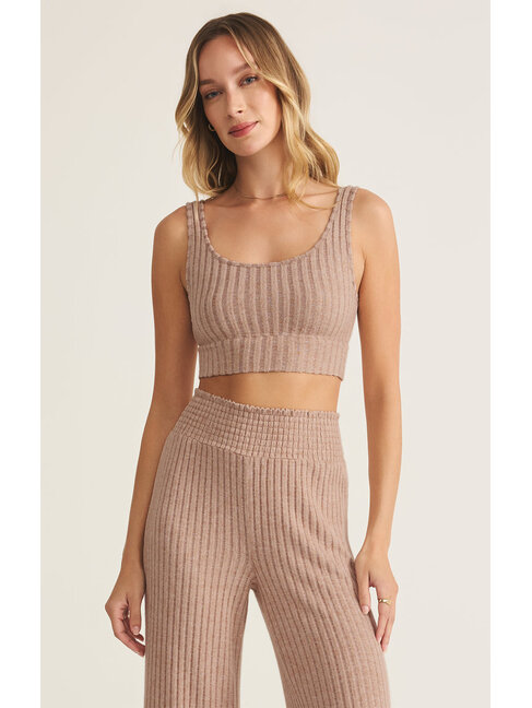 Z SUPPLY CAMISOLE BRA CÔTELÉ ZOE - ICED COFFEE