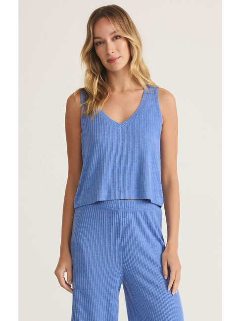 Z SUPPLY CAMISOLE CÔTELÉ V-NECK SLOANE - BAY BLUE