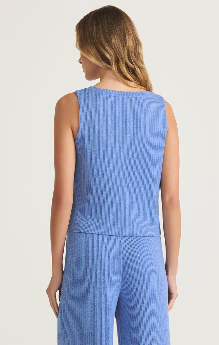 Z SUPPLY CAMISOLE CÔTELÉ V-NECK SLOANE - BAY BLUE