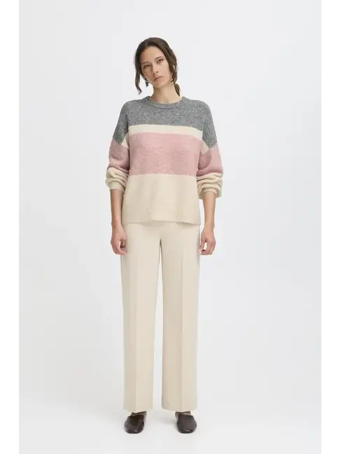 B.YOUNG TRICOT OMEA ONECK JUMPER - PALE MAUVE MIX