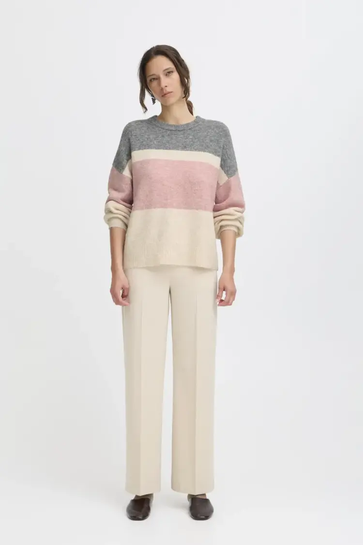 B.YOUNG TRICOT OMEA ONECK JUMPER - PALE MAUVE MIX