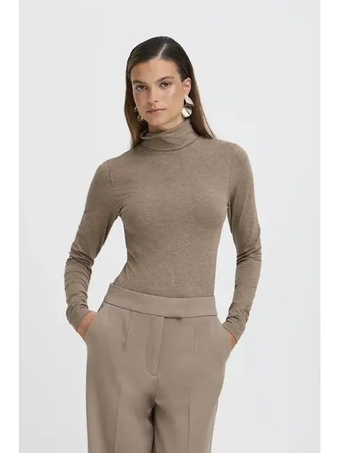 B.YOUNG COL ROULÉ PAMILA - WLANUT MELANGE