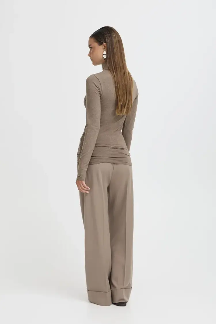 B.YOUNG COL ROULÉ PAMILA - WLANUT MELANGE