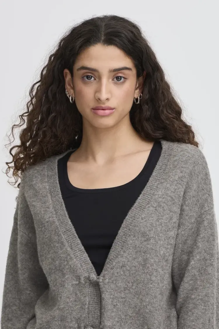 ICHI CARDIGAN DASILA - DARK GREY
