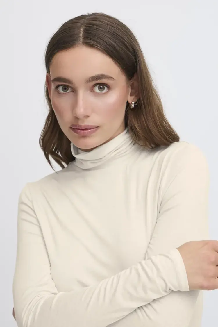 ICHI CHANDAIL À MANCHES LONGUES PHILUCA - BEIGE