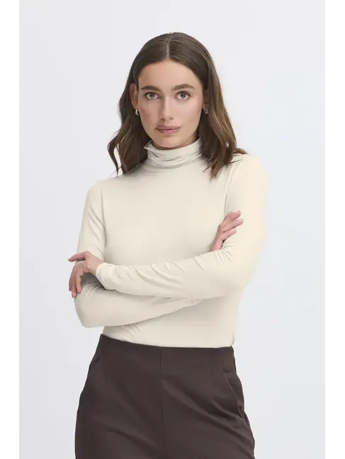 ICHI CHANDAIL À MANCHES LONGUES PHILUCA - BEIGE