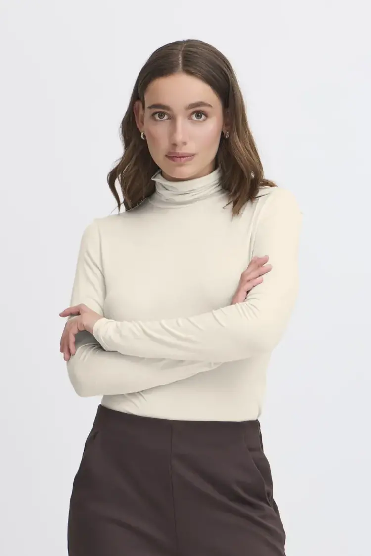 ICHI CHANDAIL À MANCHES LONGUES PHILUCA - BEIGE