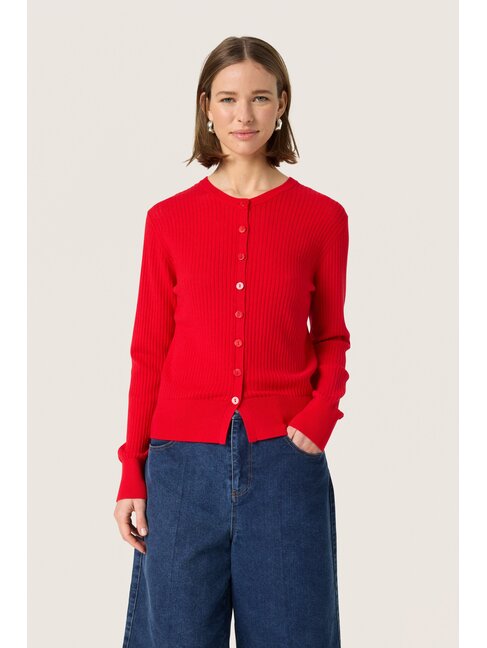 SOAKED IN LUXURY CARDIGAN SPINA - GOJI BERRY