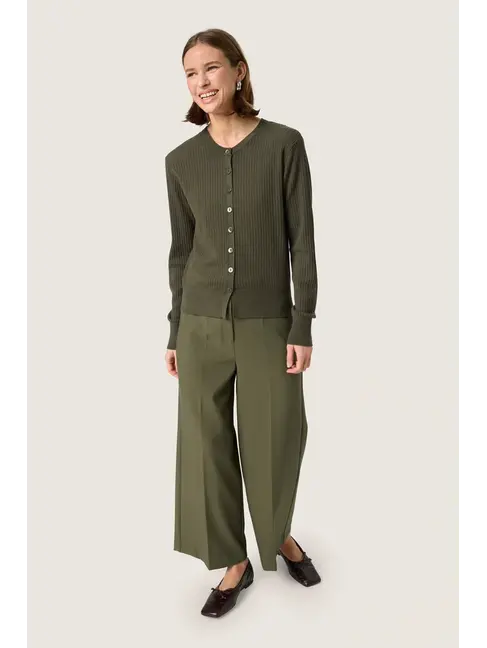 SOAKED IN LUXURY CARDIGAN SPINA - GRAPE LEAF